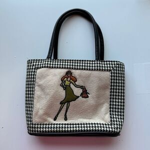 Naturalizer‎ Houndstooth Fashion Shoulder Handbag Black White